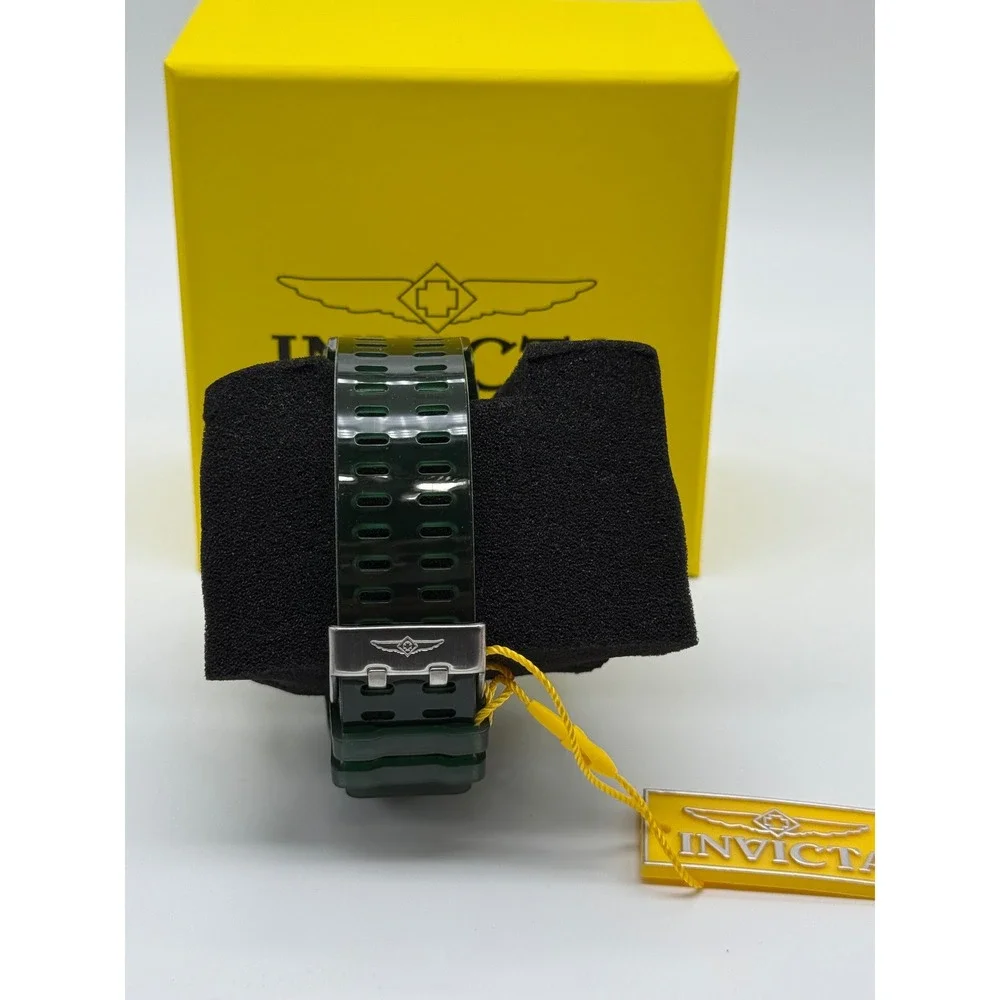 Invicta Racing 49042 Digital Chronograph Black Green Resin Watch 100M New in Box